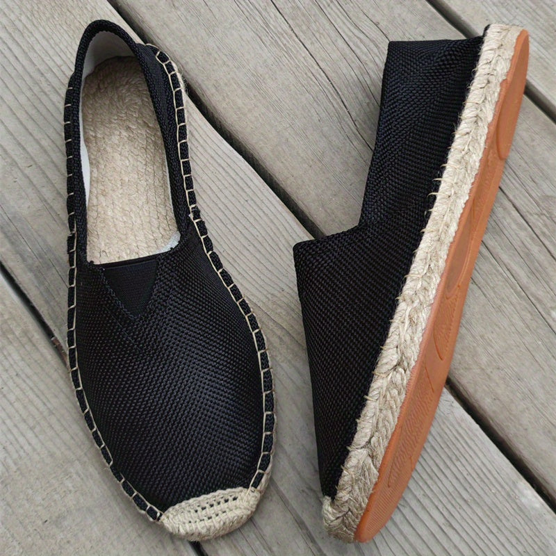 Men's Lightweight Slip-On Espadrilles for Summer – Black