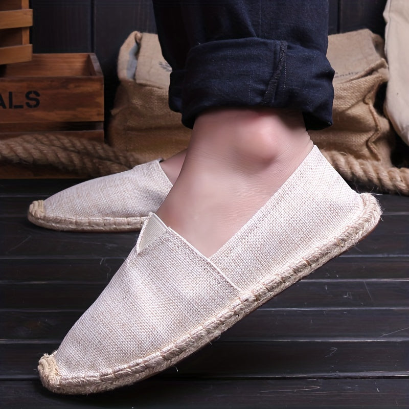 Men's Lightweight Slip-On Espadrilles for Summer – Black
