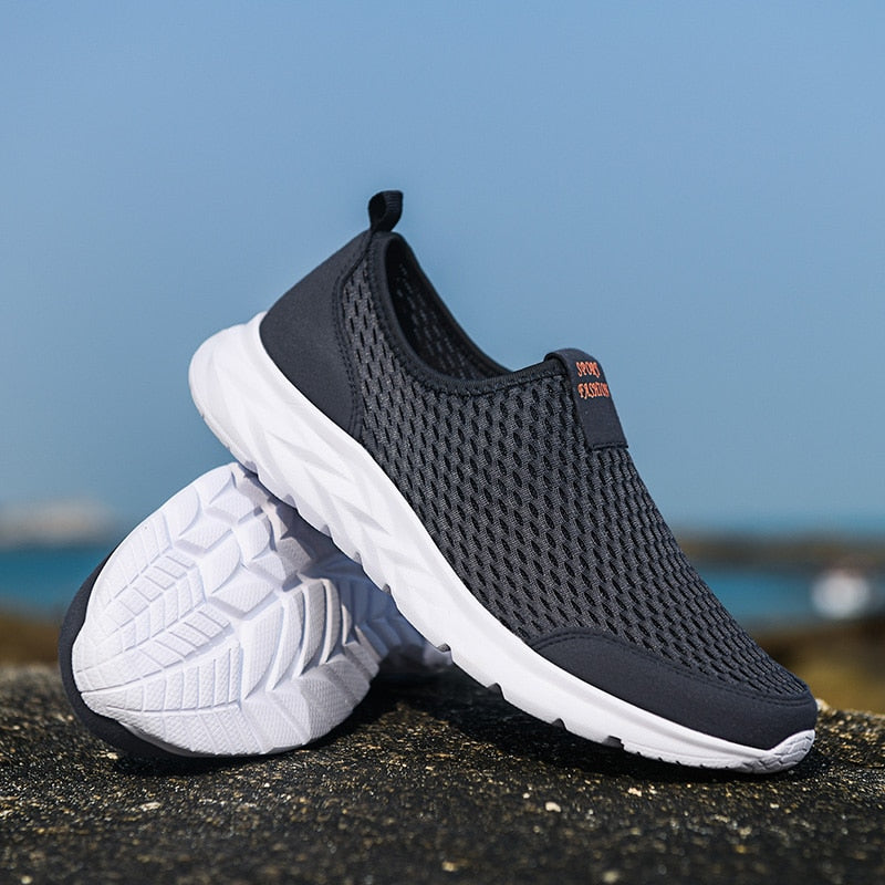 Men's Lightweight Slip-On Mesh Sneakers – Blue