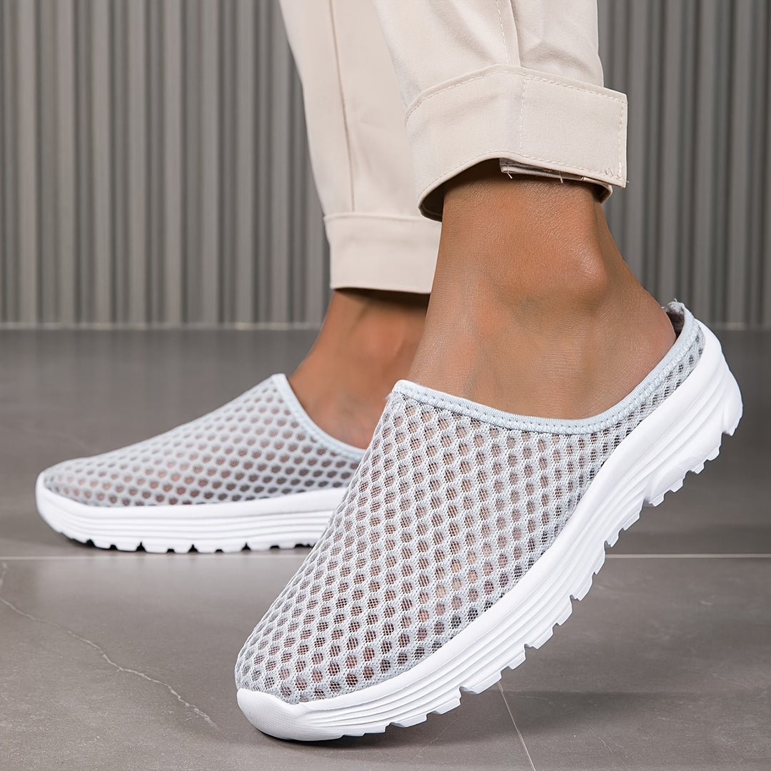 Men's Lightweight Slip-On Slippers, Breathable – Grey