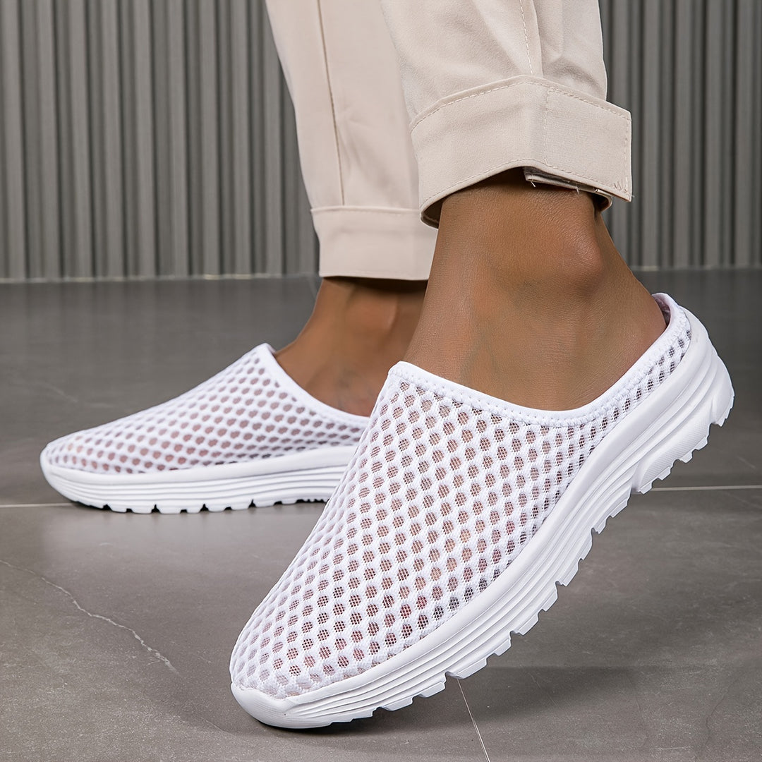 Men's Lightweight Slip-On Slippers, Breathable – White