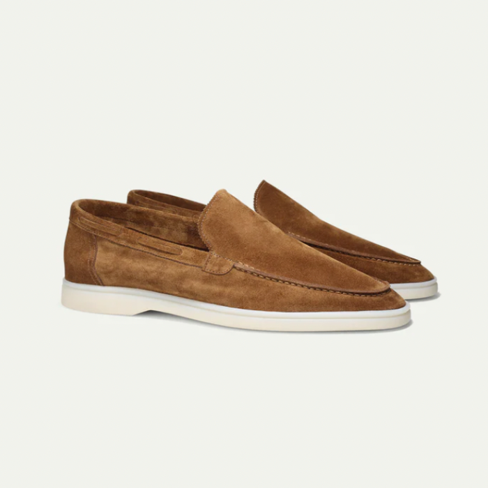 Men's Luxurious Suede Slip-On Loafers – Brown