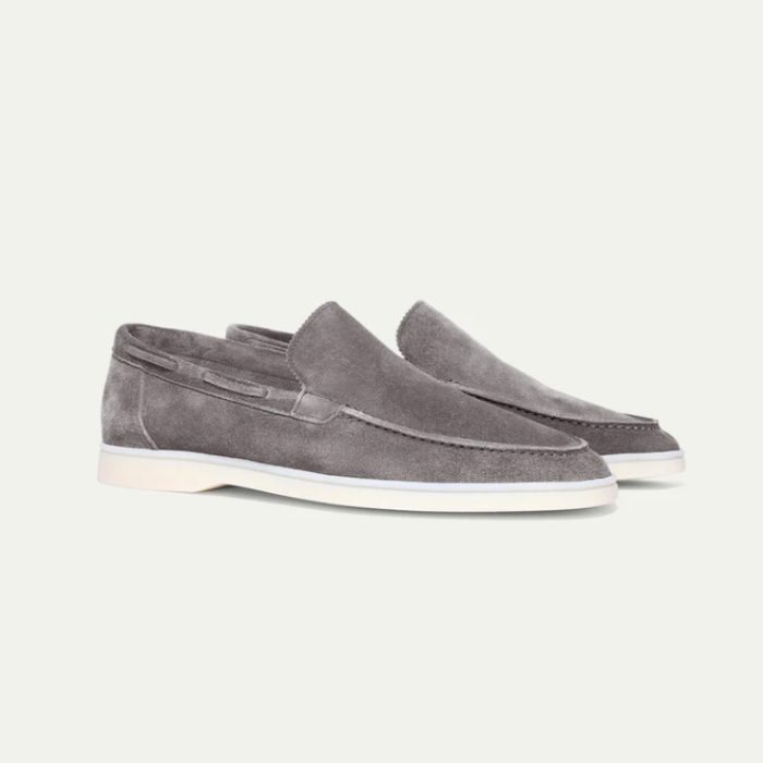 Men's Luxurious Suede Slip-On Loafers – Grey