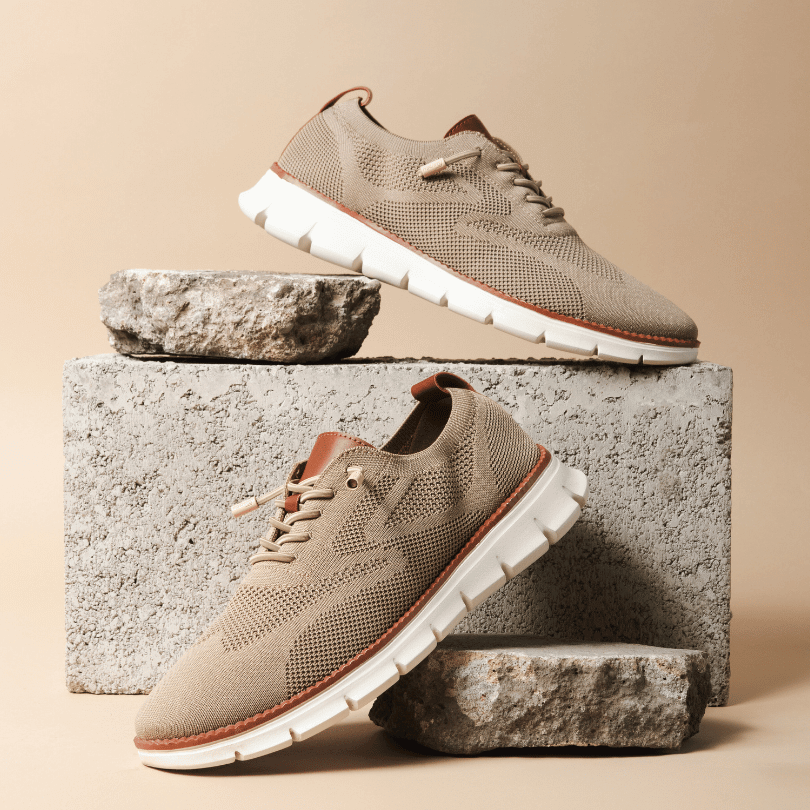 Men's Mesh Sneakers, Breathable and Flexible – Sandy Taupe