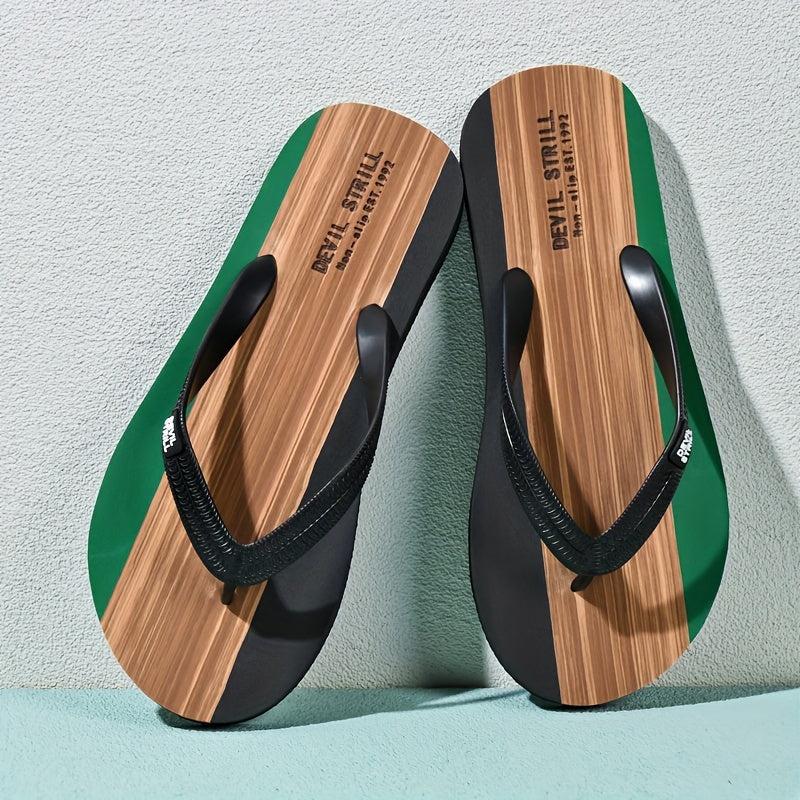 Men's Non-Slip Slides with EVA Sole – Green