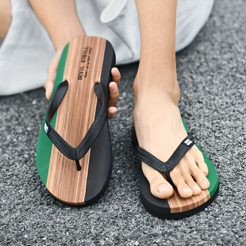 Men's Non-Slip Slides with EVA Sole – Green