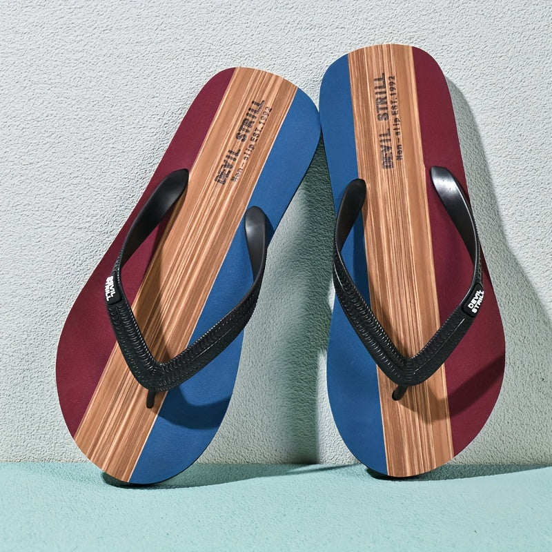 Men's Non-Slip Slides with EVA Sole – Red