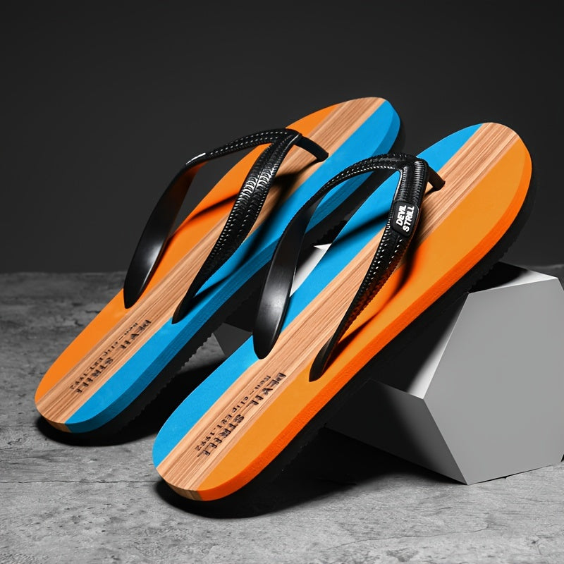 Men's Non-Slip Slides with EVA Sole – Orange