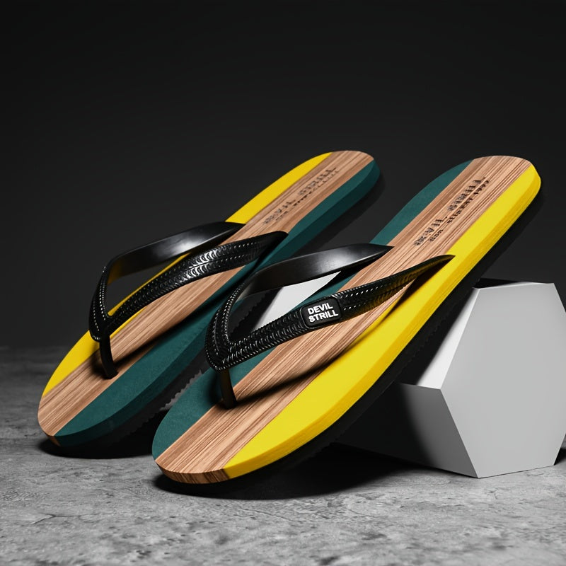 Men's Non-Slip Slides with EVA Sole – Yellow
