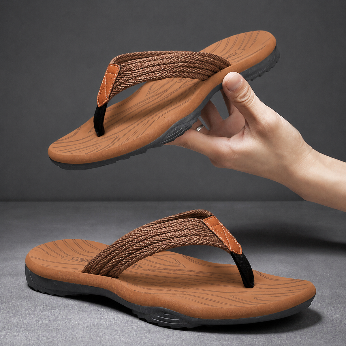 Men's Supportive Everyday Slides – Brown