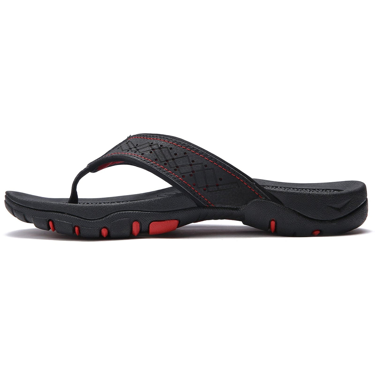 Men's Supportive Everyday Slides – Black with Red