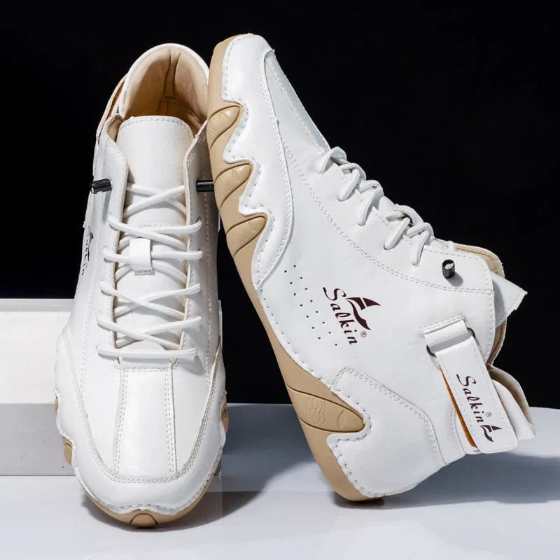 Men's Supportive Leather Everyday Shoes – White