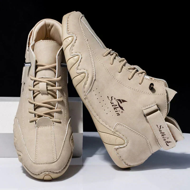 Men's Supportive Leather Everyday Shoes – Khaki