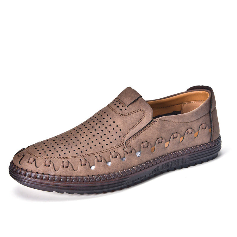 Men's Comfort Leather Loafers, Breathable – Brown