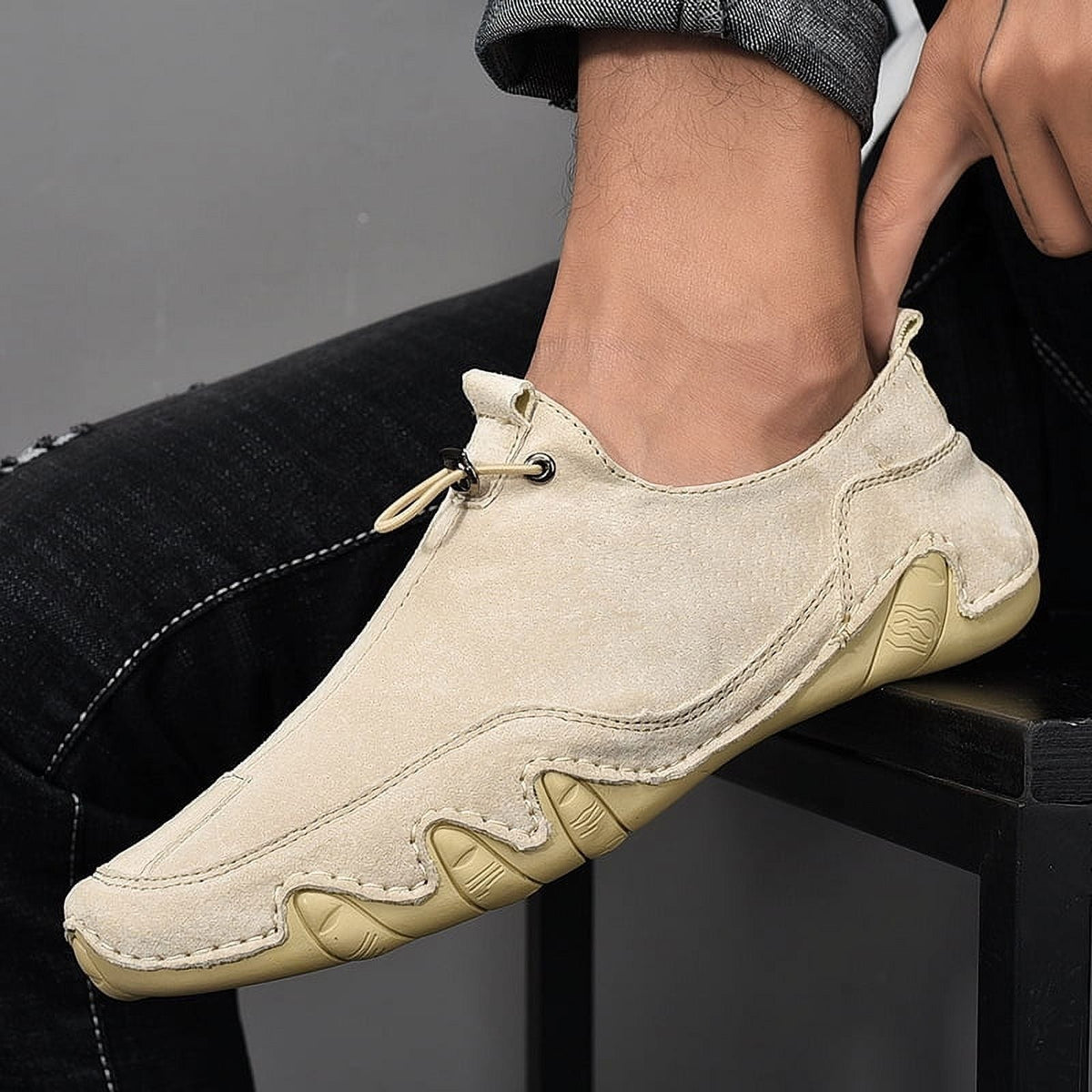 Men's Supportive Leather Loafers, Elegant