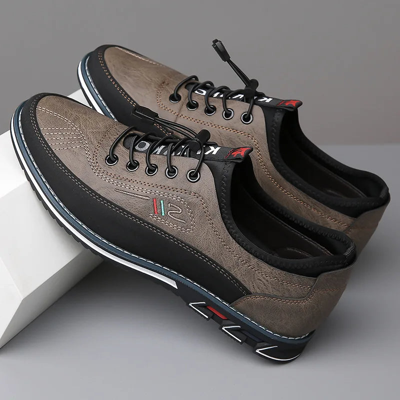 Men's Classic Leather Oxford Shoes, Supportive – Khaki