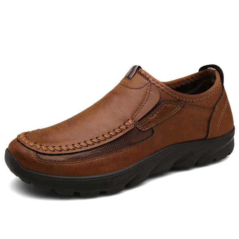 Men's Supportive Leather Shoes with Wide Toe