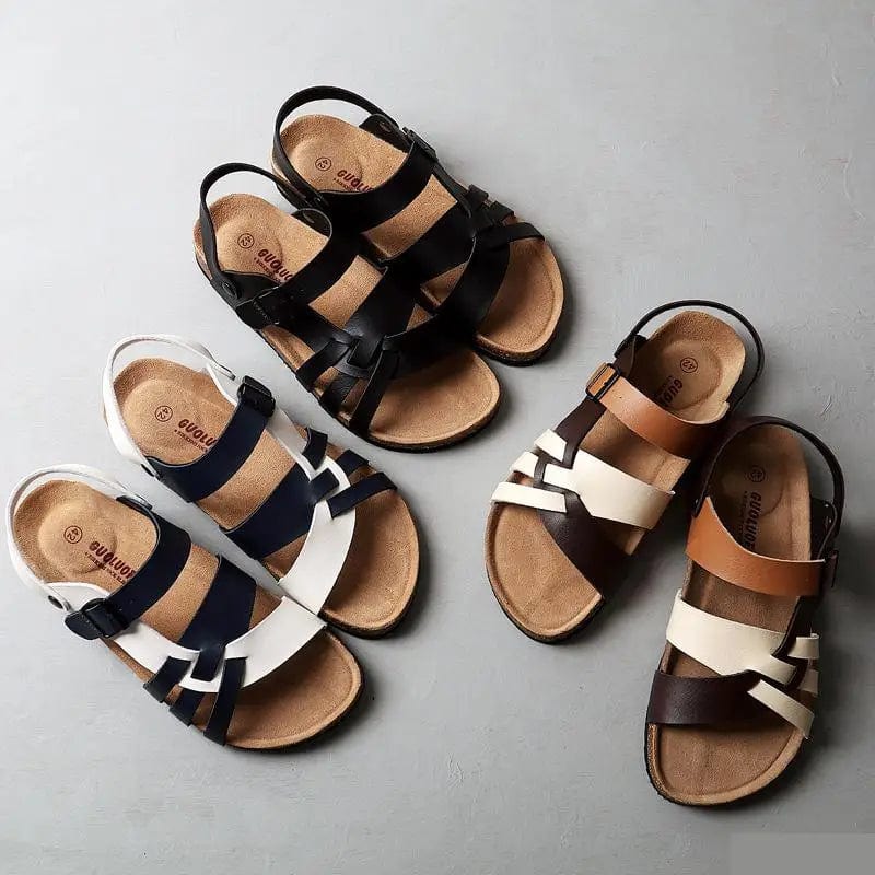 Men's Supportive Leather Velcro Sandals