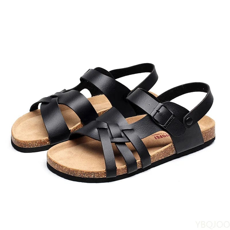 Men's Supportive Leather Velcro Sandals