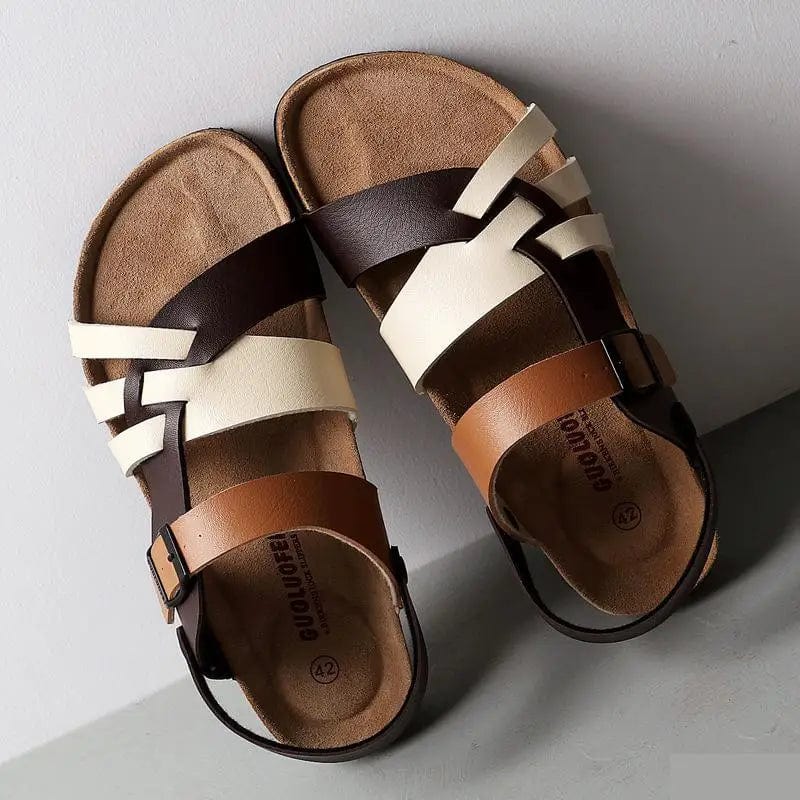 Men's Supportive Leather Velcro Sandals
