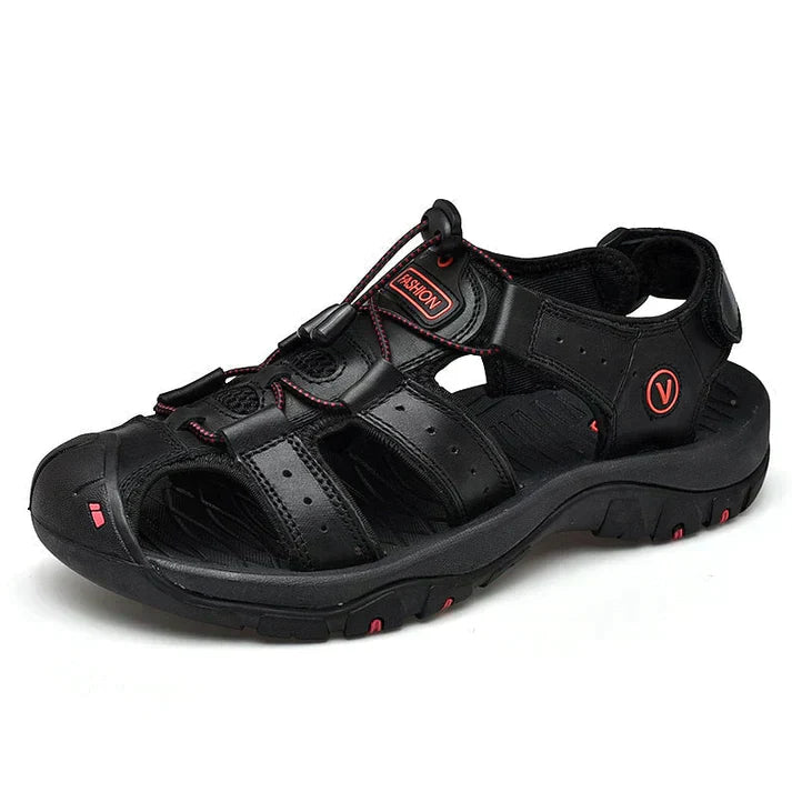 Men's Comfort Open-Toe Sandals – Black