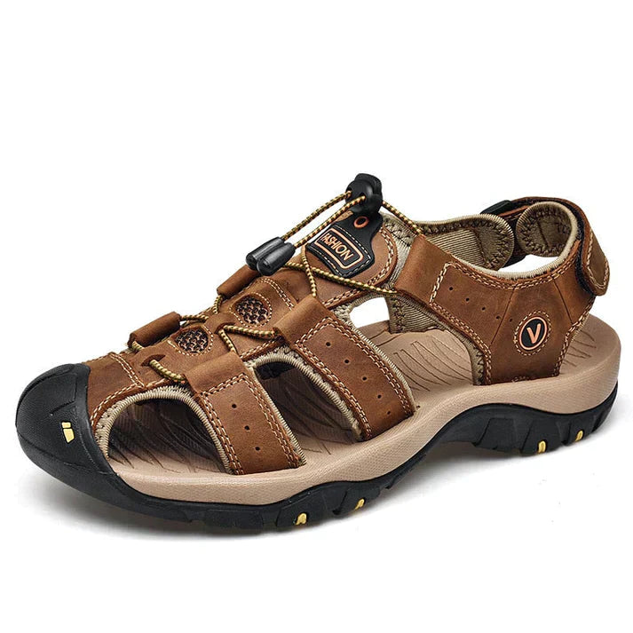 Men's Comfort Open-Toe Sandals – Dark Brown