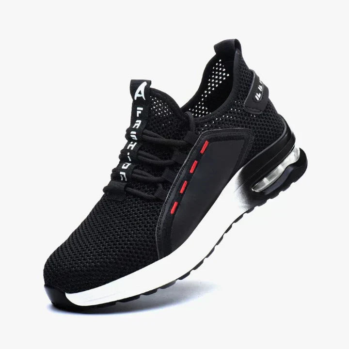 Men's Supportive Work Shoes with a Sturdy Sole – White & Black