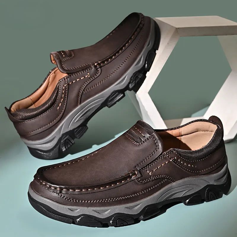 Men's Comfort Slip-On Shoes with Arch Support – Brown