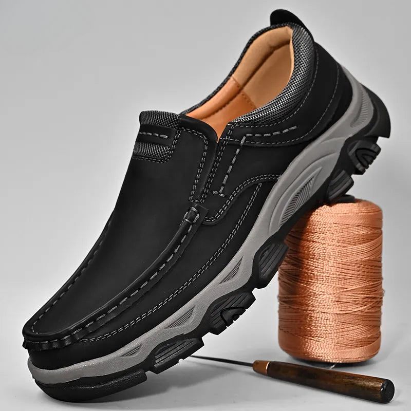 Men's Comfort Slip-On Shoes with Arch Support – Black