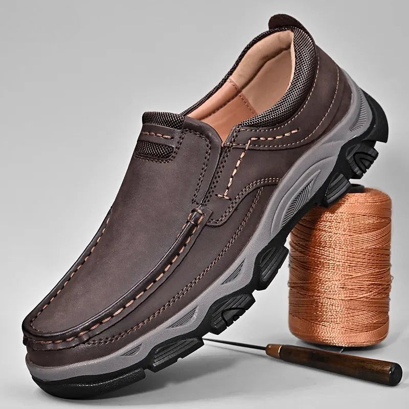 Men's Comfort Slip-On Shoes with Arch Support – Light Grey