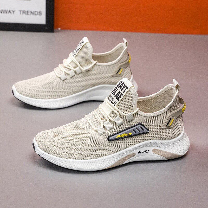 Men's Supportive Sport Shoes, Breathable – Beige