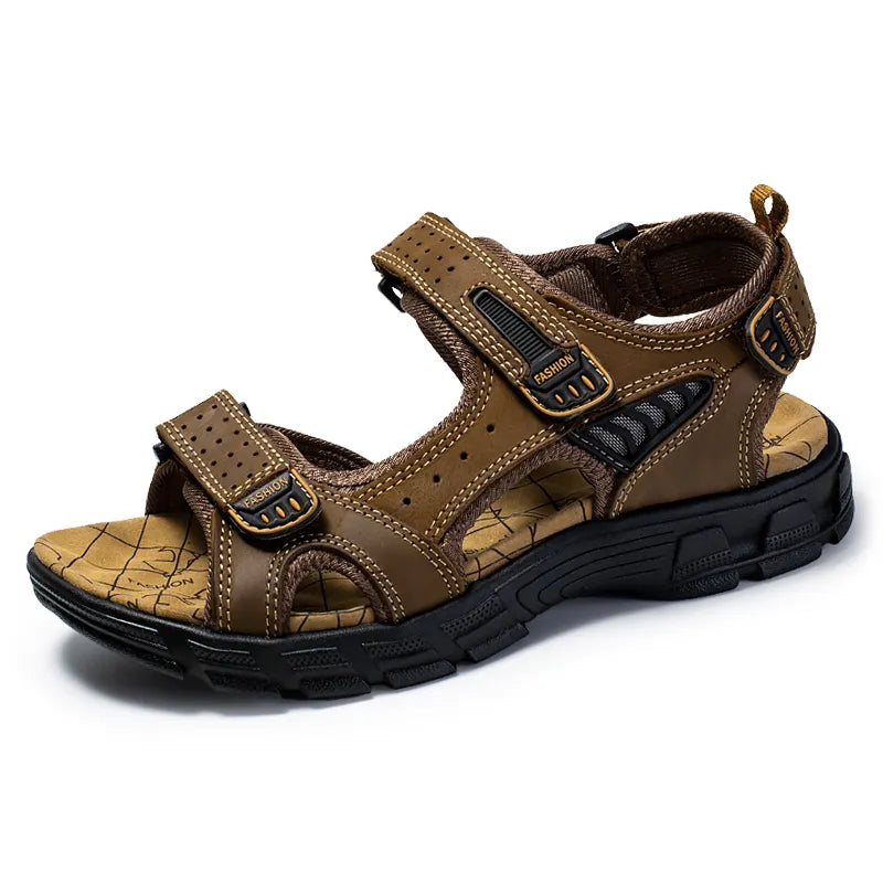 Men's Outdoor Sandals with Adjustable Straps – Dark Brown