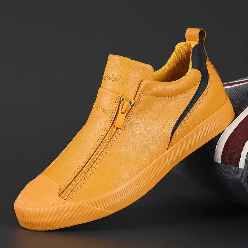 Men's Premium Leather Sneakers, Smooth