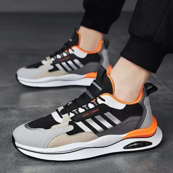 Men's Retro Sneakers in Suede and Mesh – Green