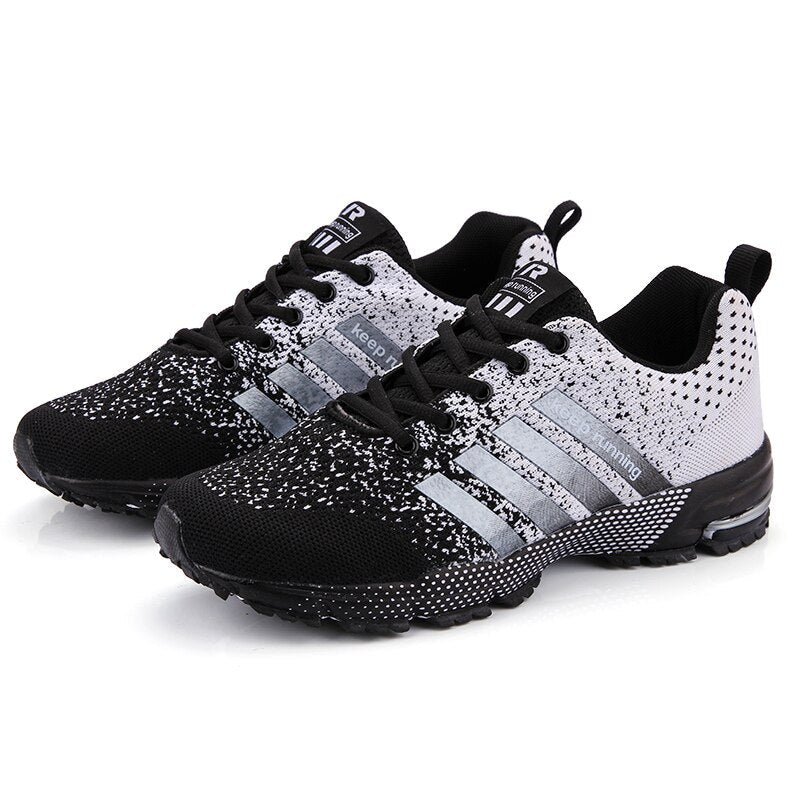 Men's Running Shoes with Reflective Details – White