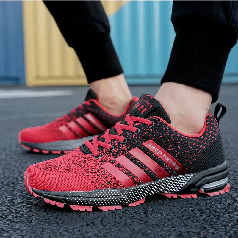 Men's Running Shoes with Reflective Details – Red