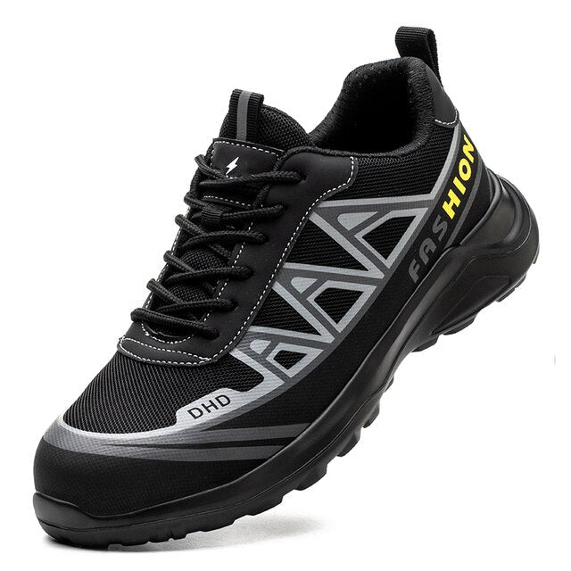 Men's Non-Slip Work Shoes with Wide Steel Toe