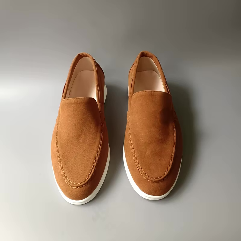 Men's Suede-Look Slip-On Shoes – Brown