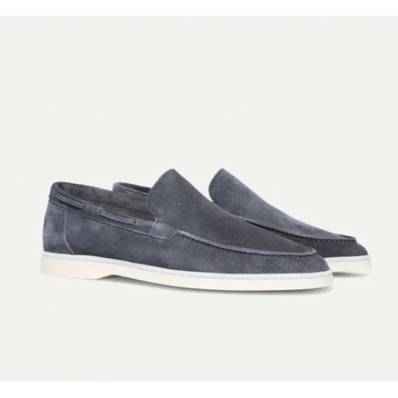 Men's Suede-Look Slip-On Shoes – Dark Grey