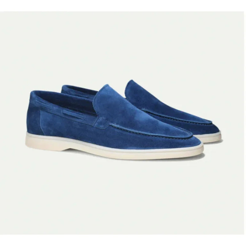Men's Suede-Look Slip-On Shoes – Blue