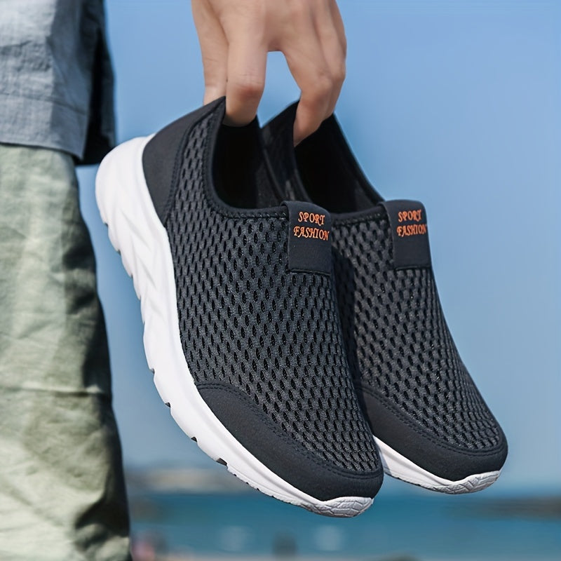 Men's Slip-On Sneakers in Breathable Mesh