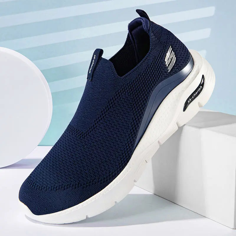 Men's Slip-On Sneakers with Minimalist Design – Pink