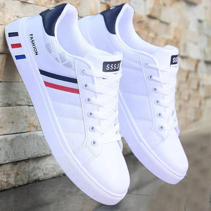 Men's Sneakers with a Springy Sole, Durable – White & Red
