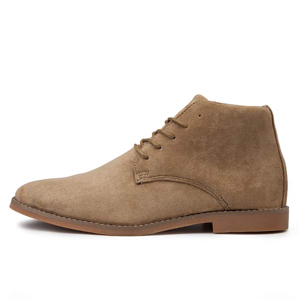 Men's Suede Ankle-Height Lace-Up Shoes – Khaki