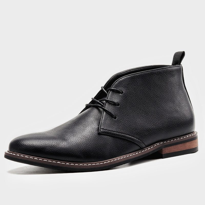 Men's Suede Desert Boots in Vintage Style – Black