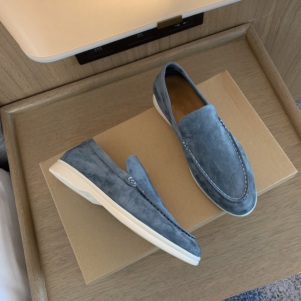 Men's Suede Loafers, Lightweight and Minimalist – Grey