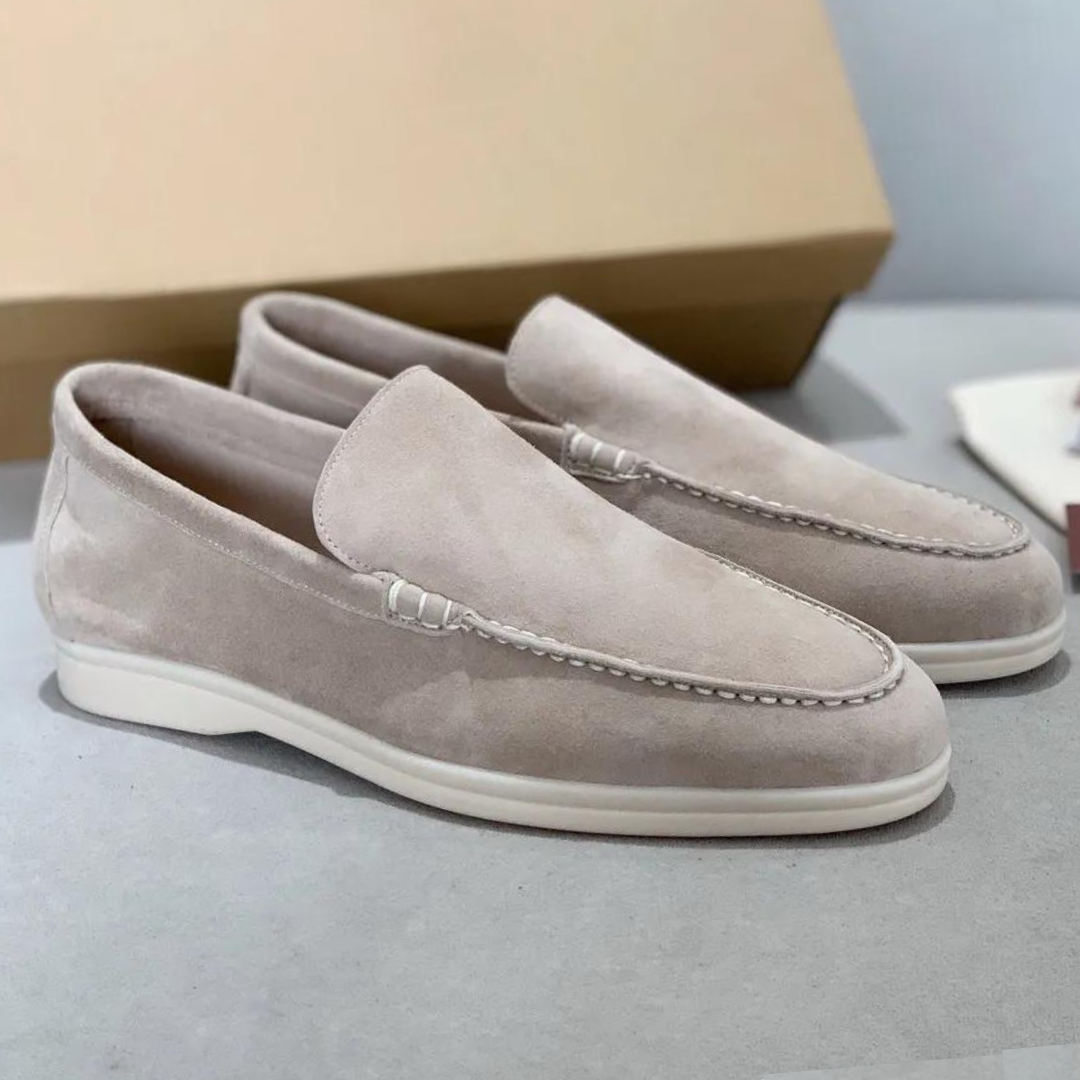 Men's Suede Loafers, Non-Slip and Breathable – Beige