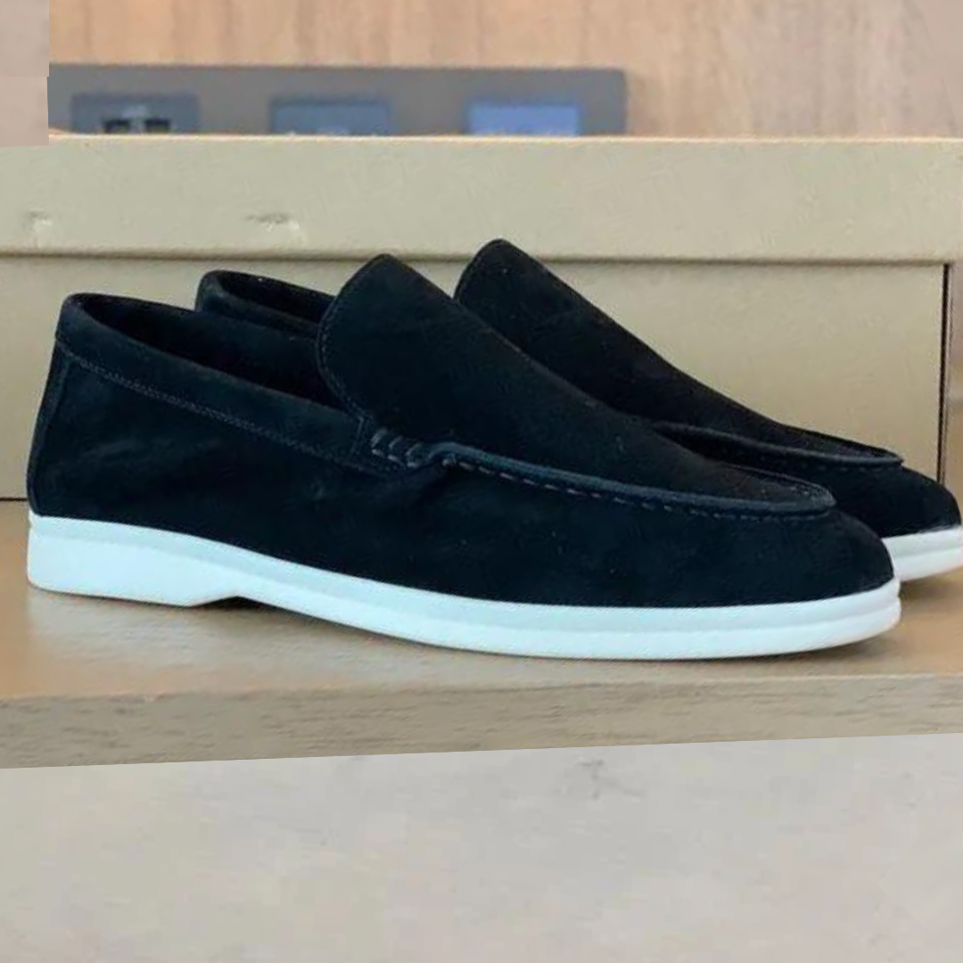 Men's Suede Loafers, Non-Slip and Breathable – Black