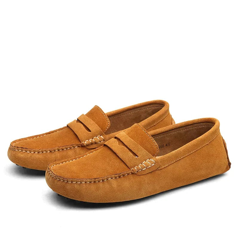 Men's Suede Loafers in Italian Style – Light Brown