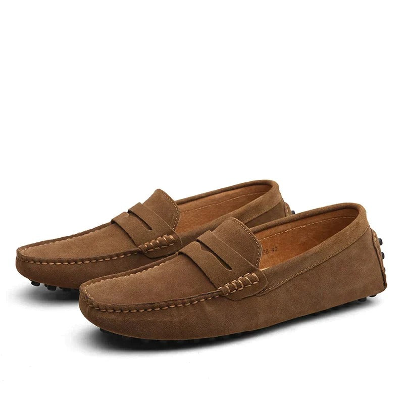 Men's Suede Loafers in Italian Style – Brown